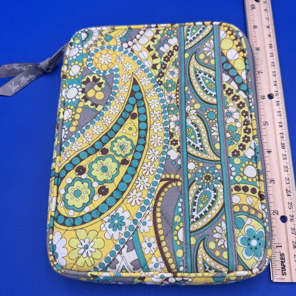 Vera Bradley Lemon Parfait Paisley Quilted Mini Tablet Tech Case Sleeve Boho
